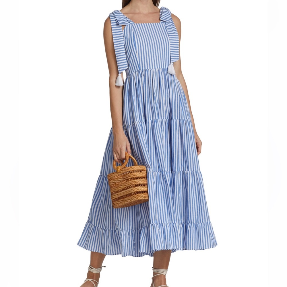 Daphne Striped Cotton Maxi Dress - Medium